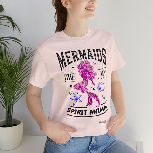 "Mermaids are my spirit animal" Fitted T-shirt